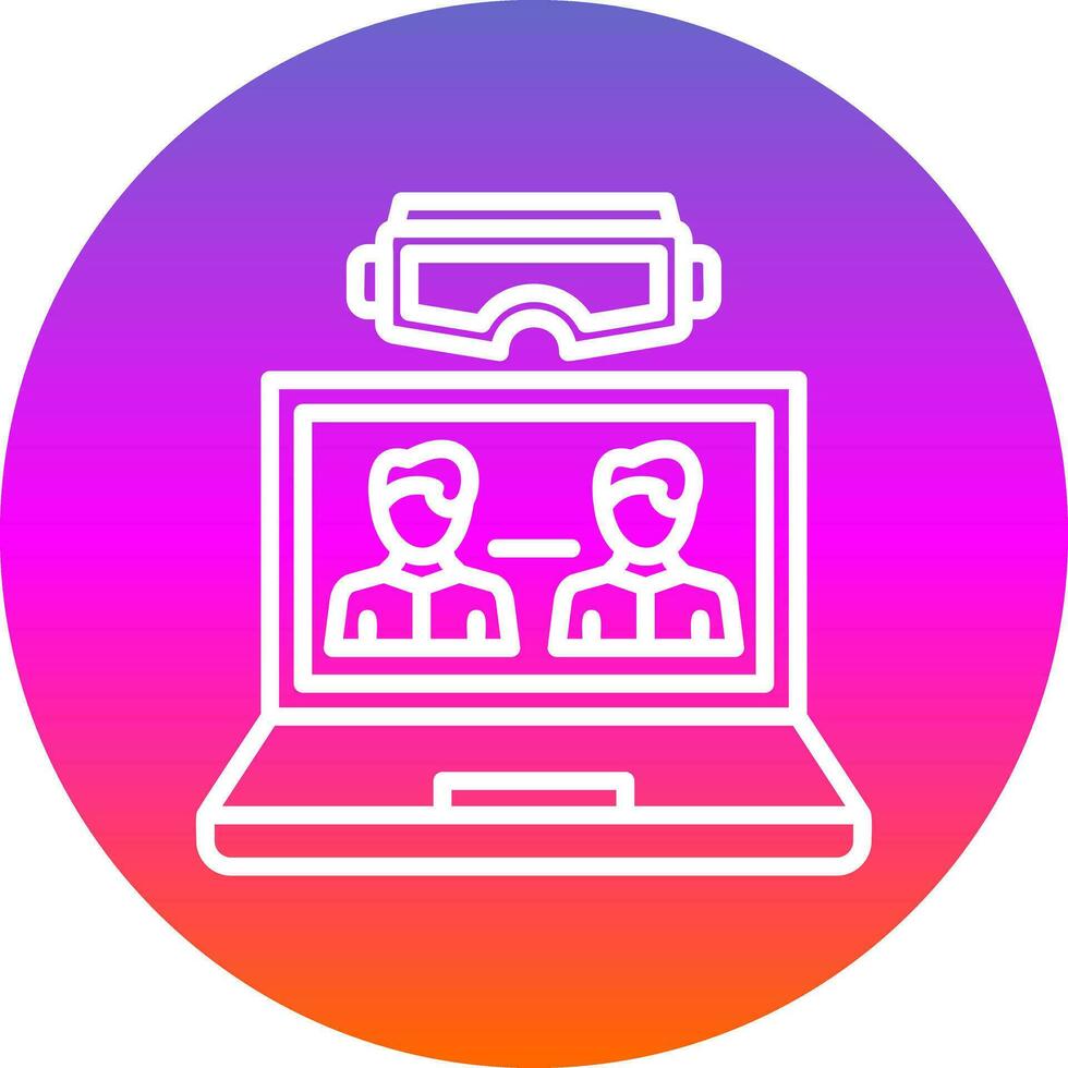 VR Team Collaboration Vector Icon Design