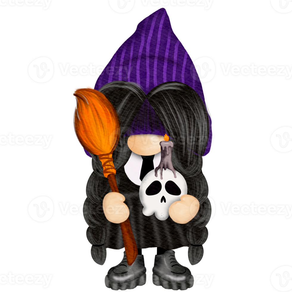 Halloween Gnomes character Digital painting watercolor png
