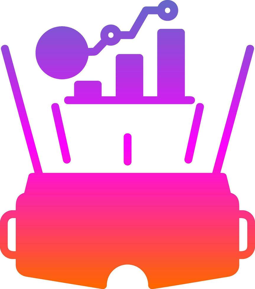 VR Data Visualization Vector Icon Design