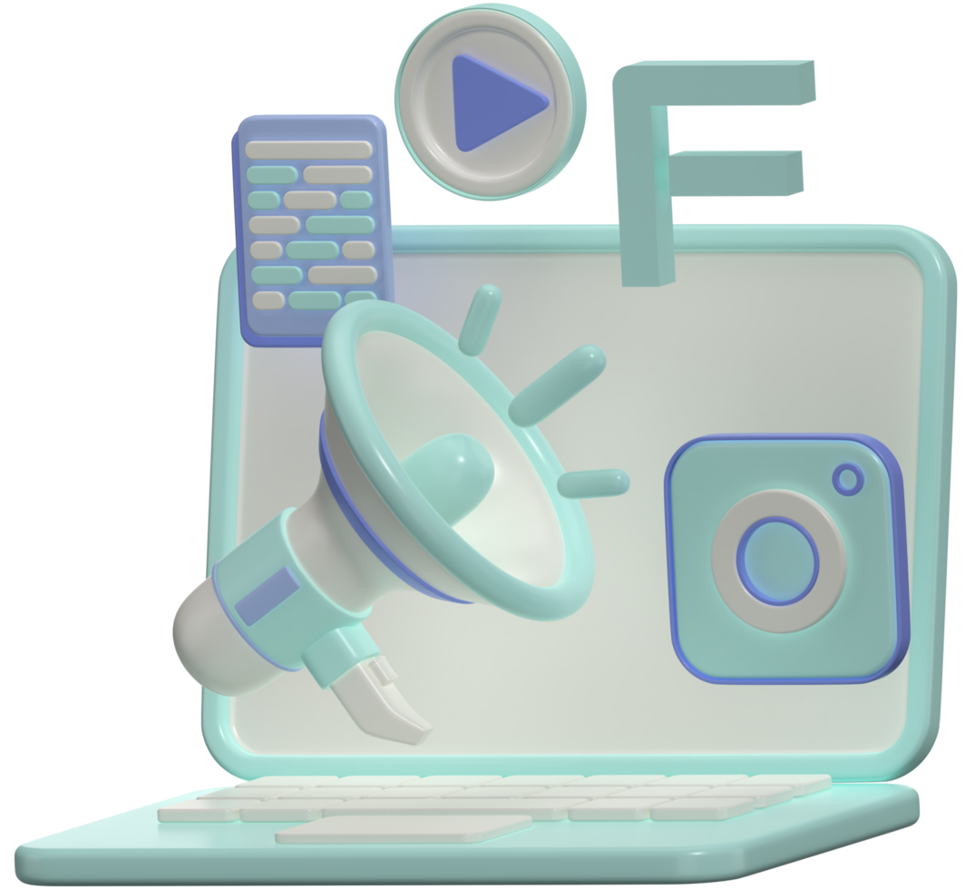 3D Icon and illustration marketing SEO png