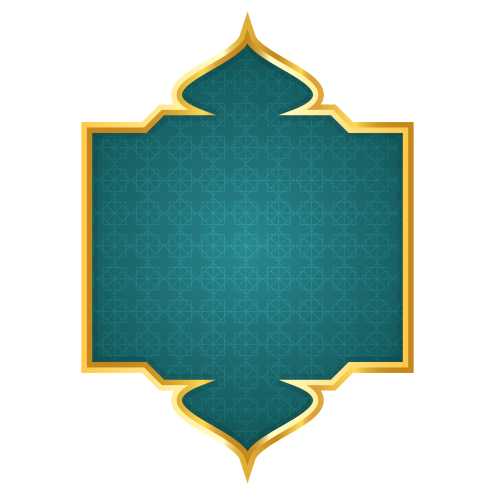 Luxury golden islamic royal title frame arabic style text box banner clipart png