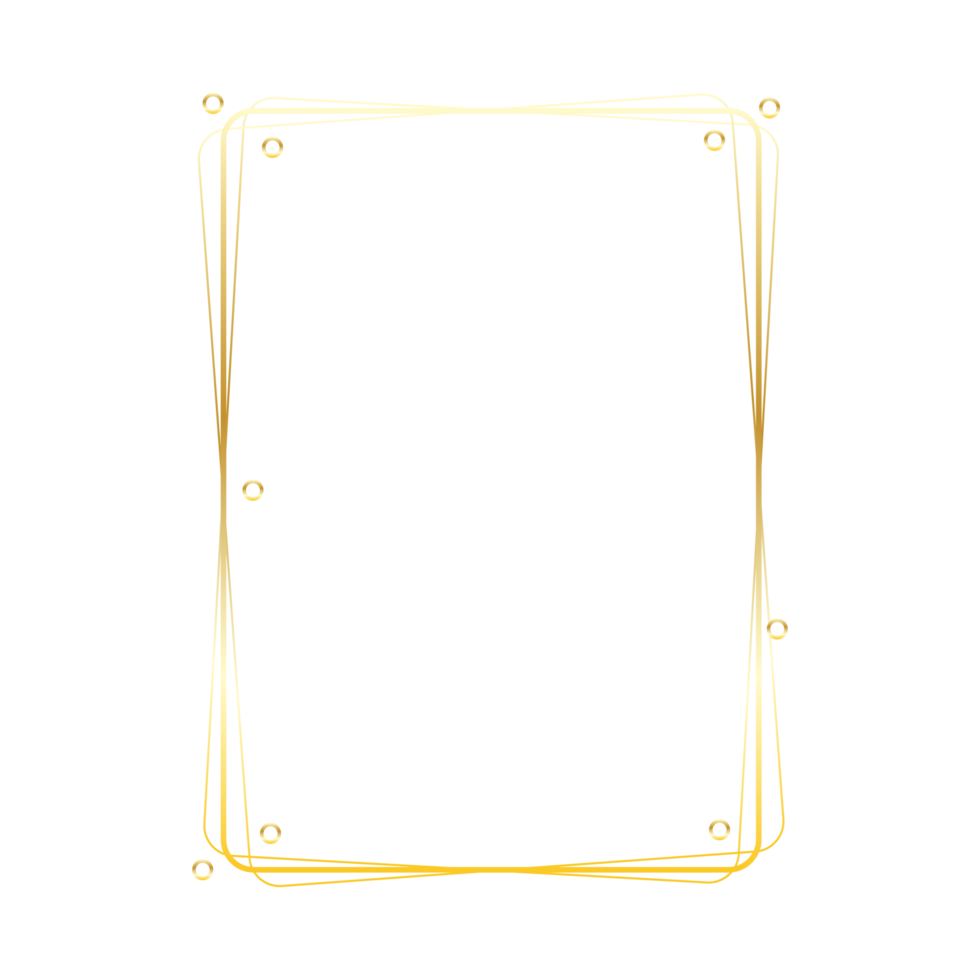 Rectangle golden frame border with Islamic pattern png