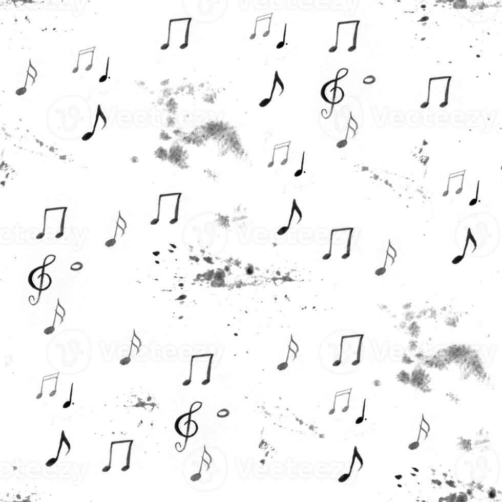 watercolor black and white artistic music background - seamless pattern photo