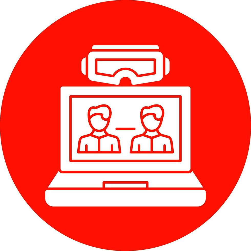 VR Team Collaboration Vector Icon Design