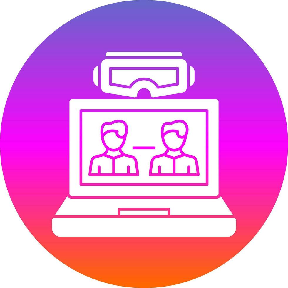 VR Team Collaboration Vector Icon Design