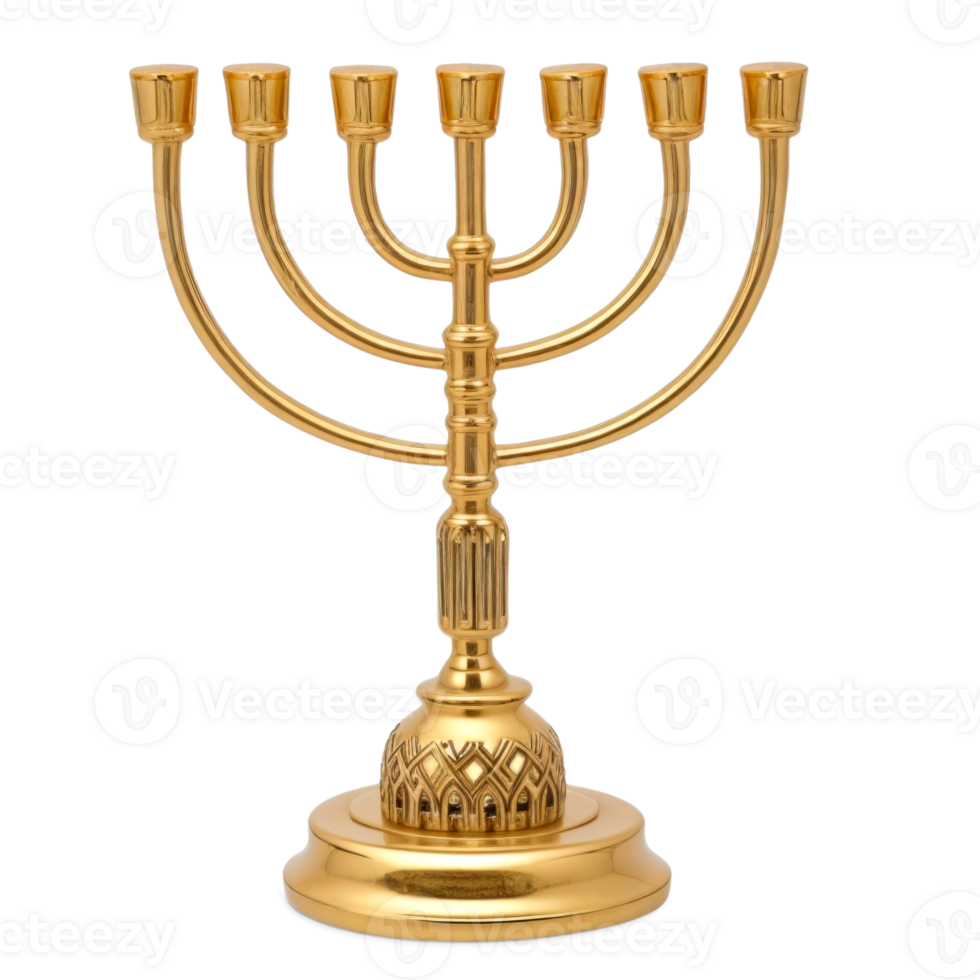 Hanukkah Menorah isolated on transparent background. AI generative png