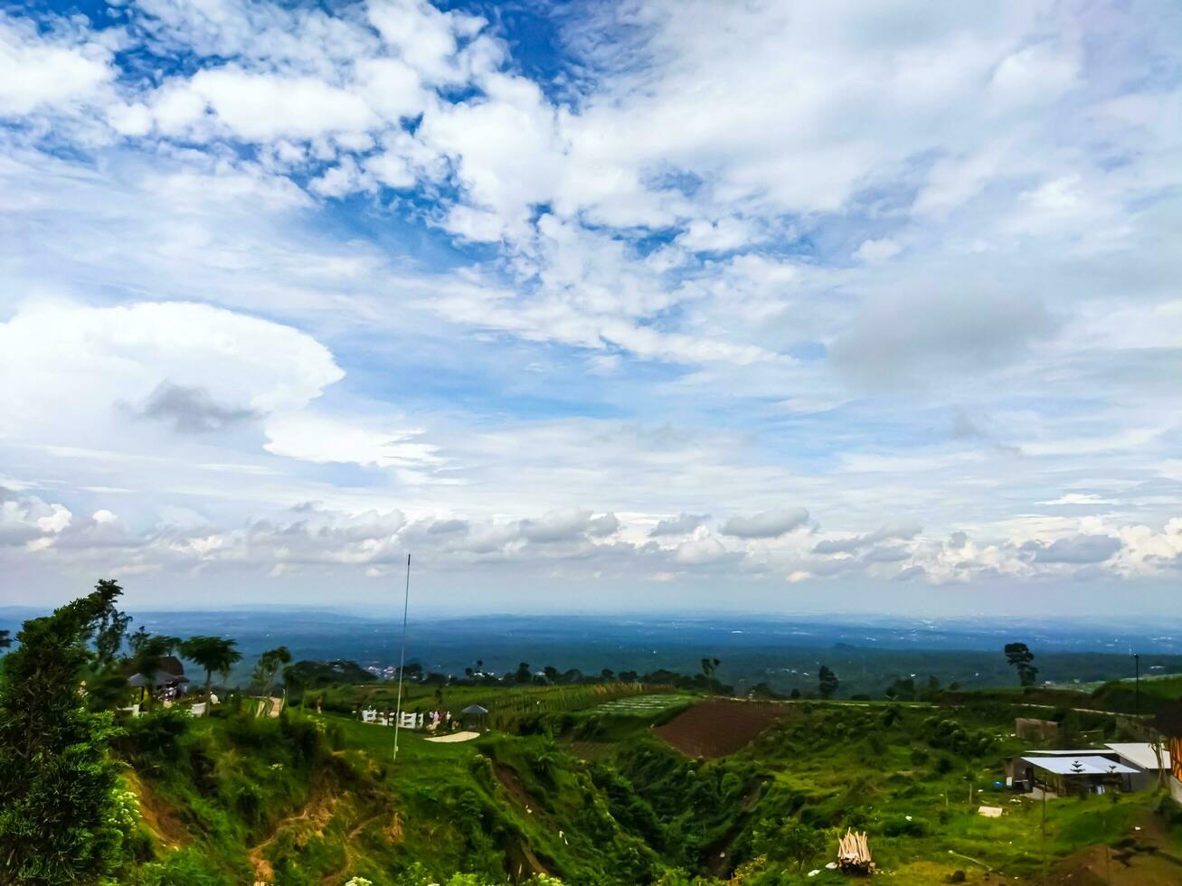Scenery from the observation deck of Cepogo,Boyolali, Central Java, summer, nature of Indonesia photo