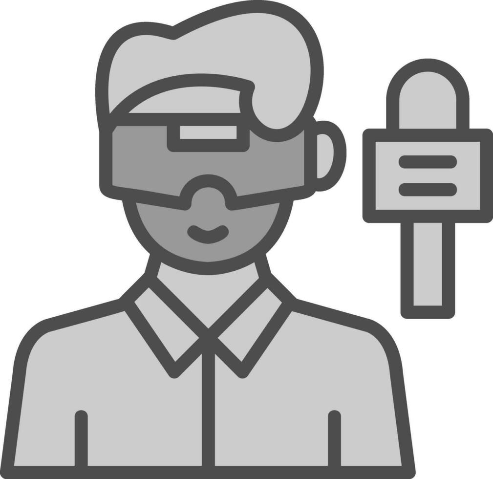 Virtual Reality Journalism Vector Icon Design