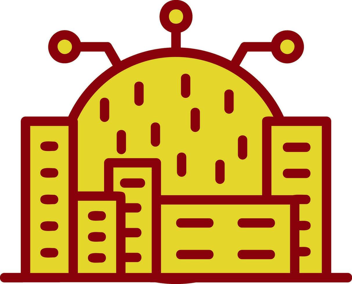 Cyberspace City Vector Icon Design