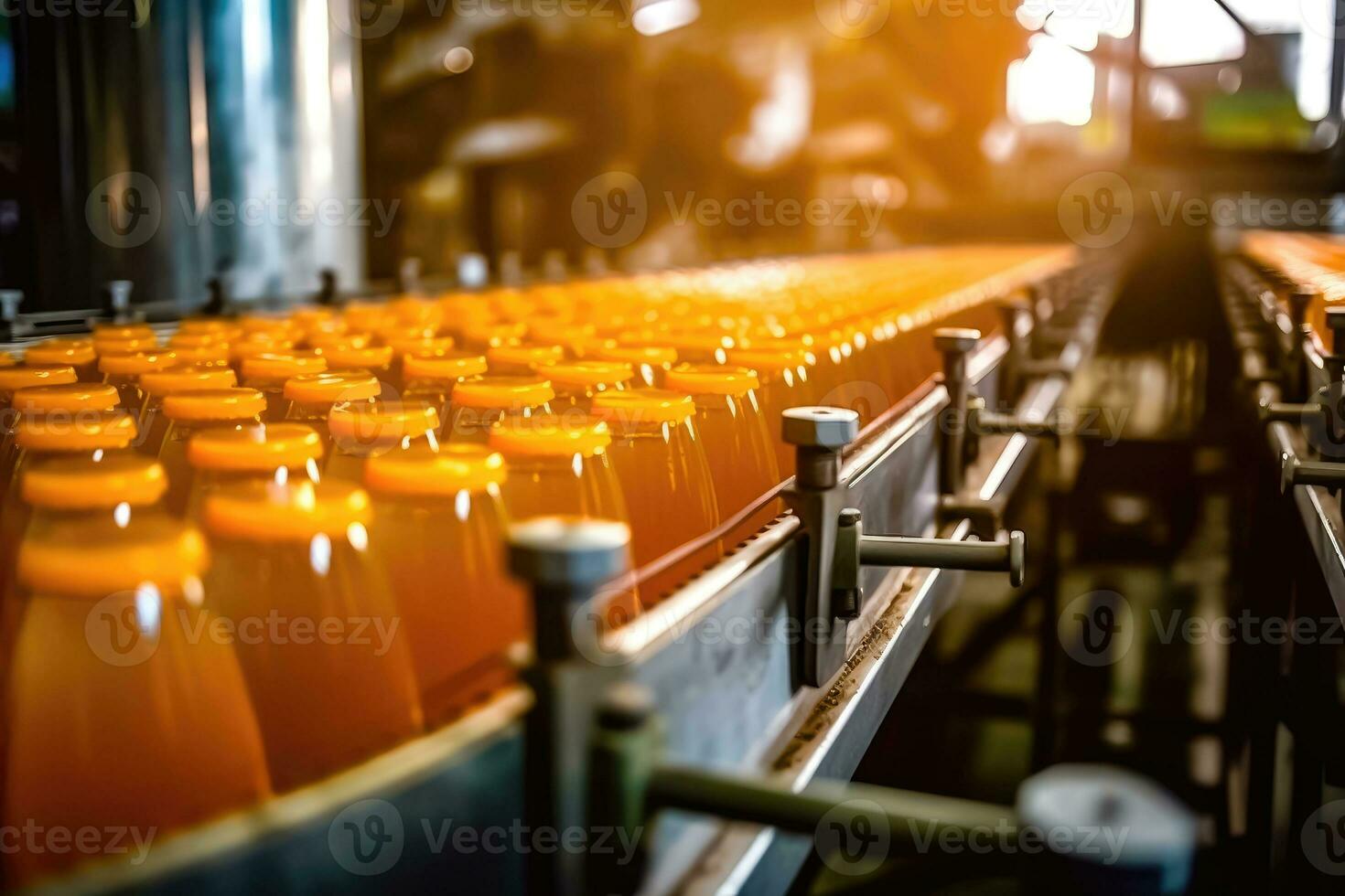 Orange Juice Production Line - Great for Product Advertising Projects - Generative AI photo