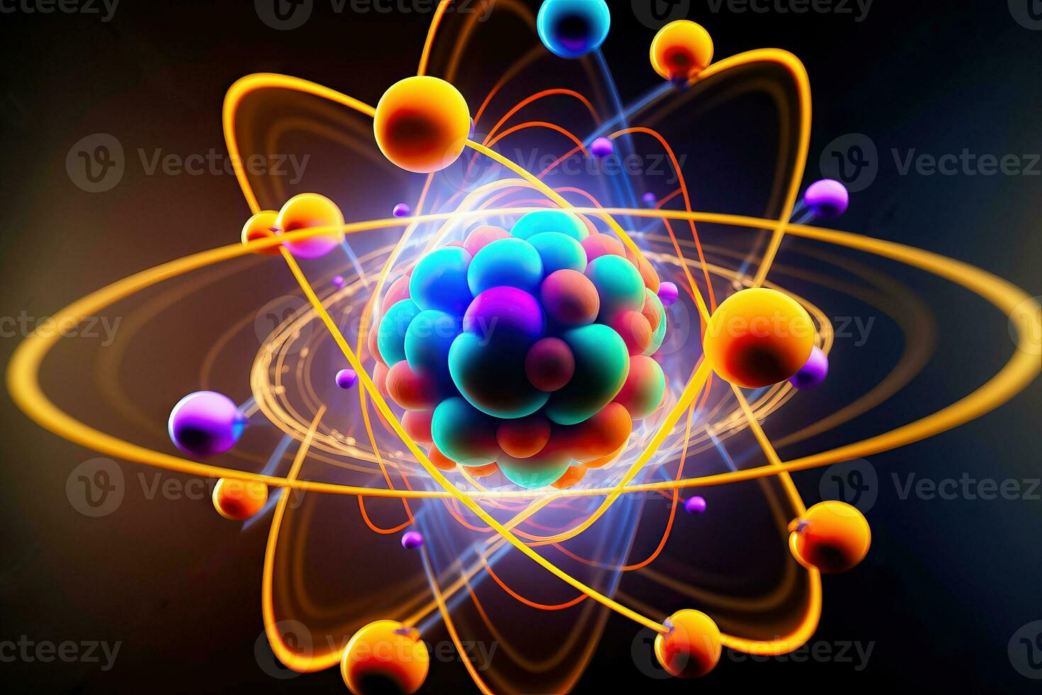 atómico partícula estructura - protones, neutrones, electrones y más allá - generativo ai foto