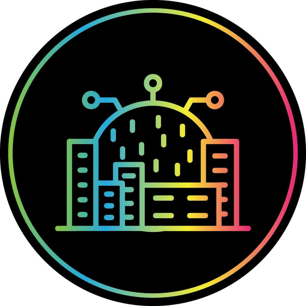 Cyberspace City Vector Icon Design