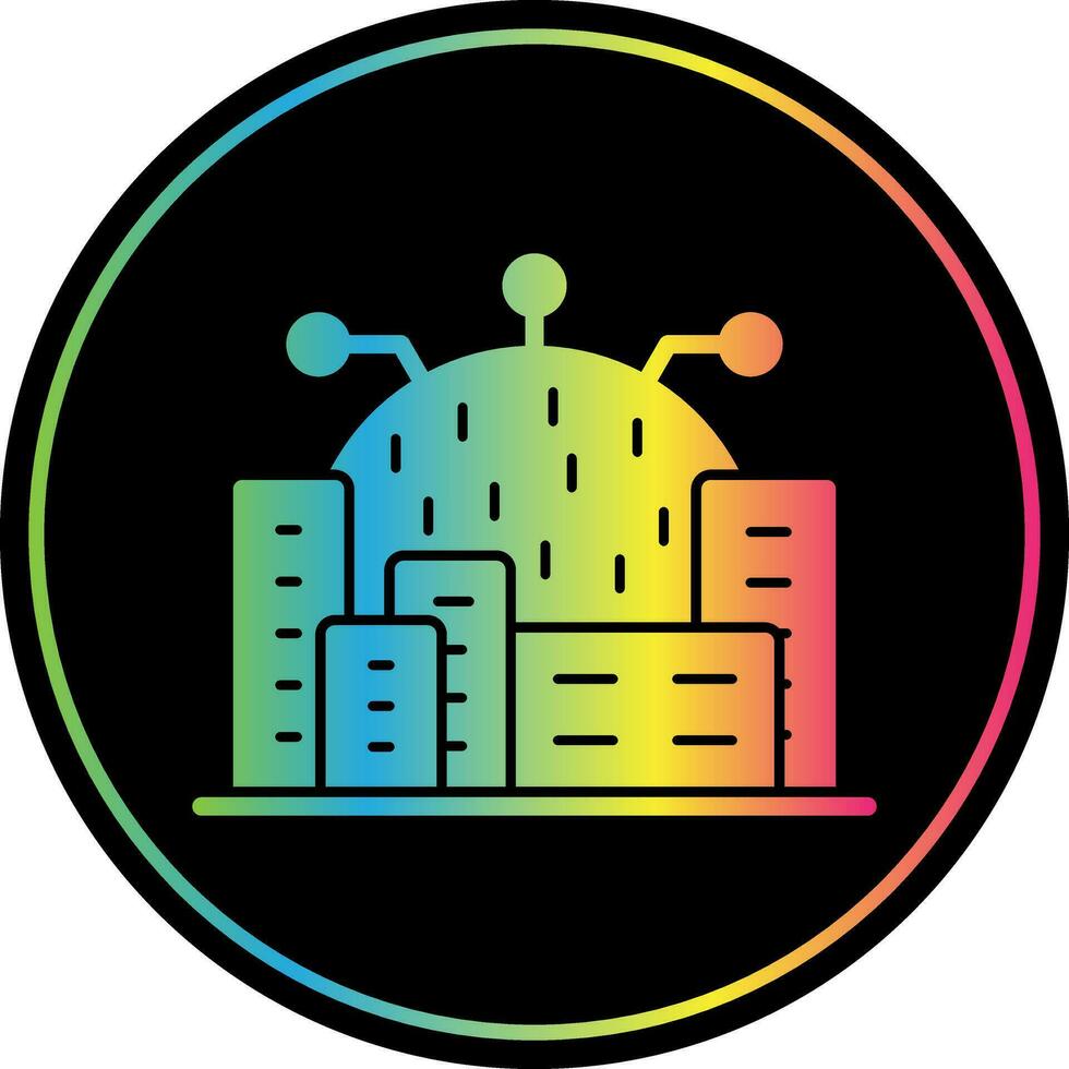 Cyberspace City Vector Icon Design