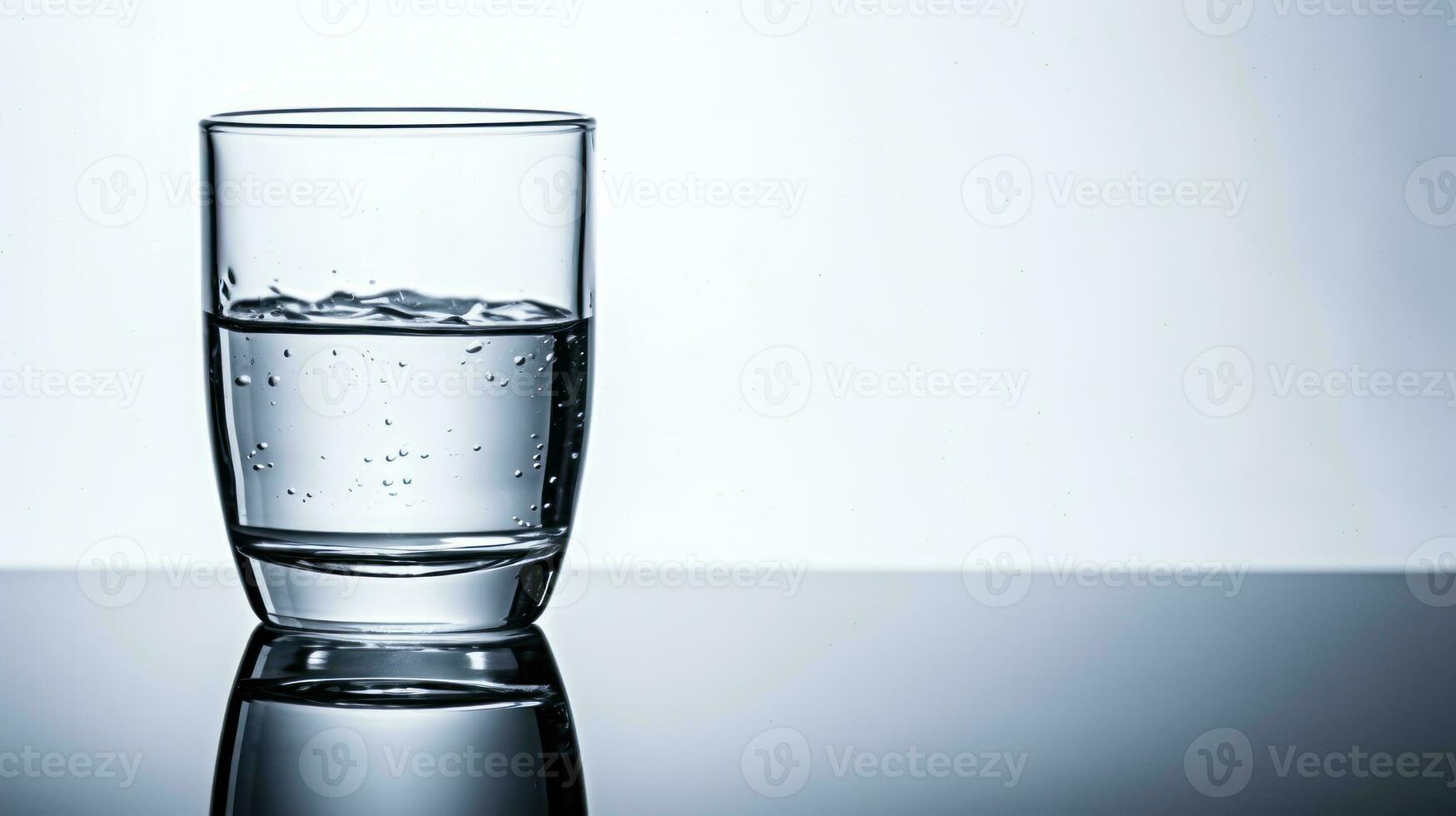 limpiar y claro - transparente agua en un vaso - generativo ai foto
