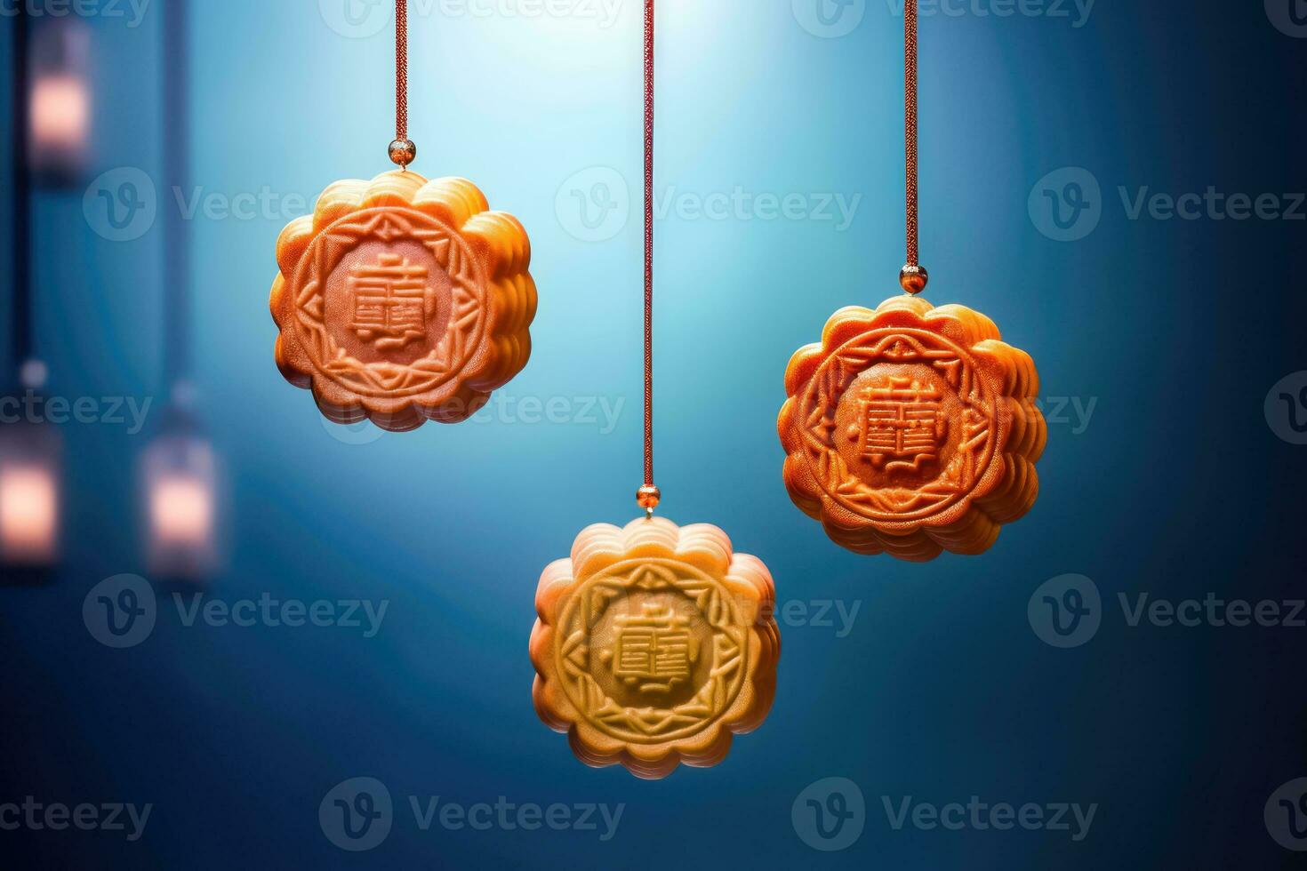 Colorful Festive Treats - Mooncakes - Generative AI photo
