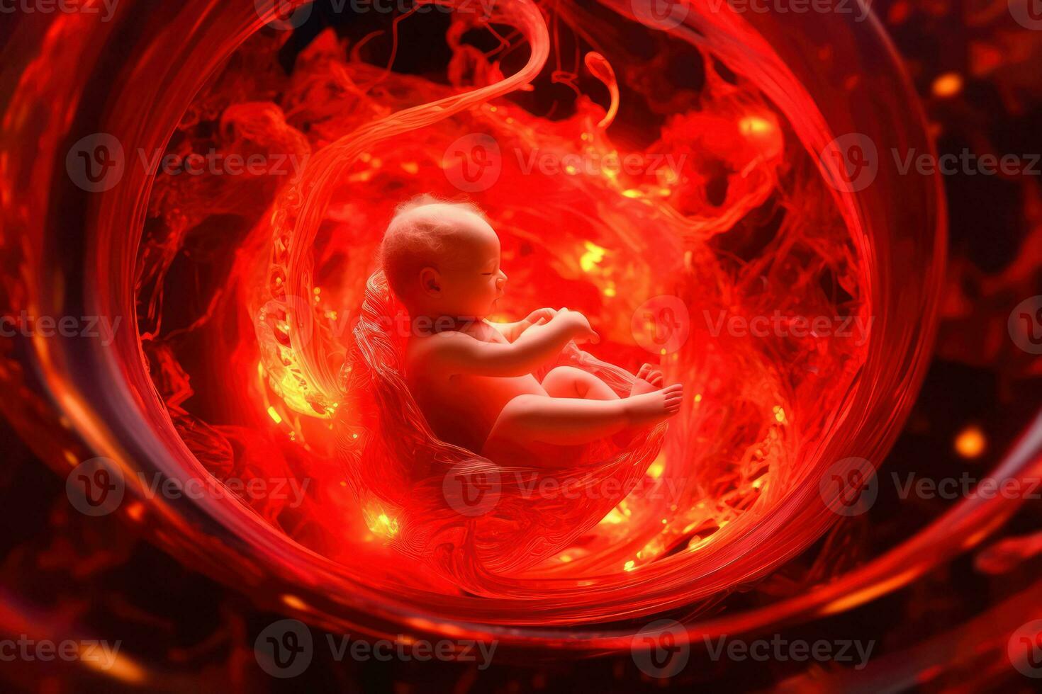 Prenatal Development - Baby in the Womb - Generative AI photo