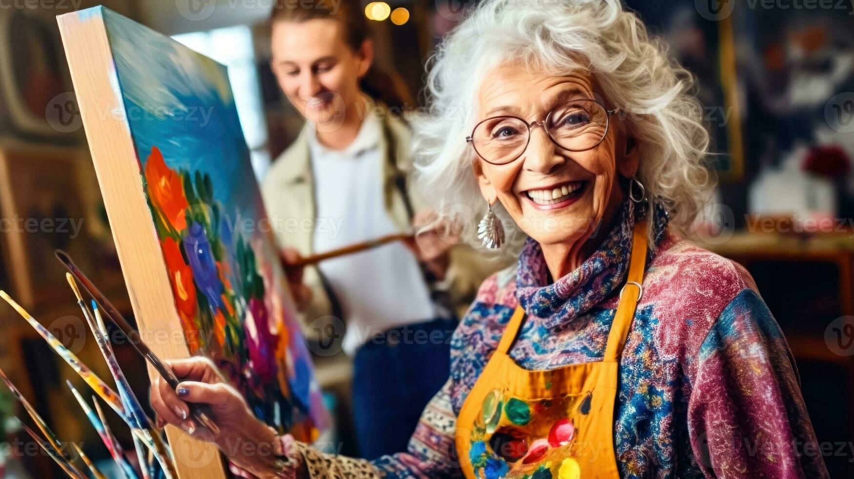 Senor Lady's Artistic Expression - Generative AI photo