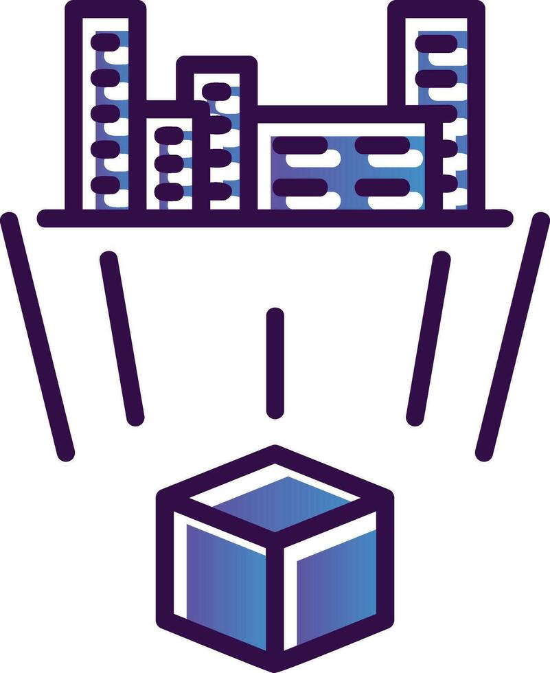 Simulated Future Cities Vector Icon Design