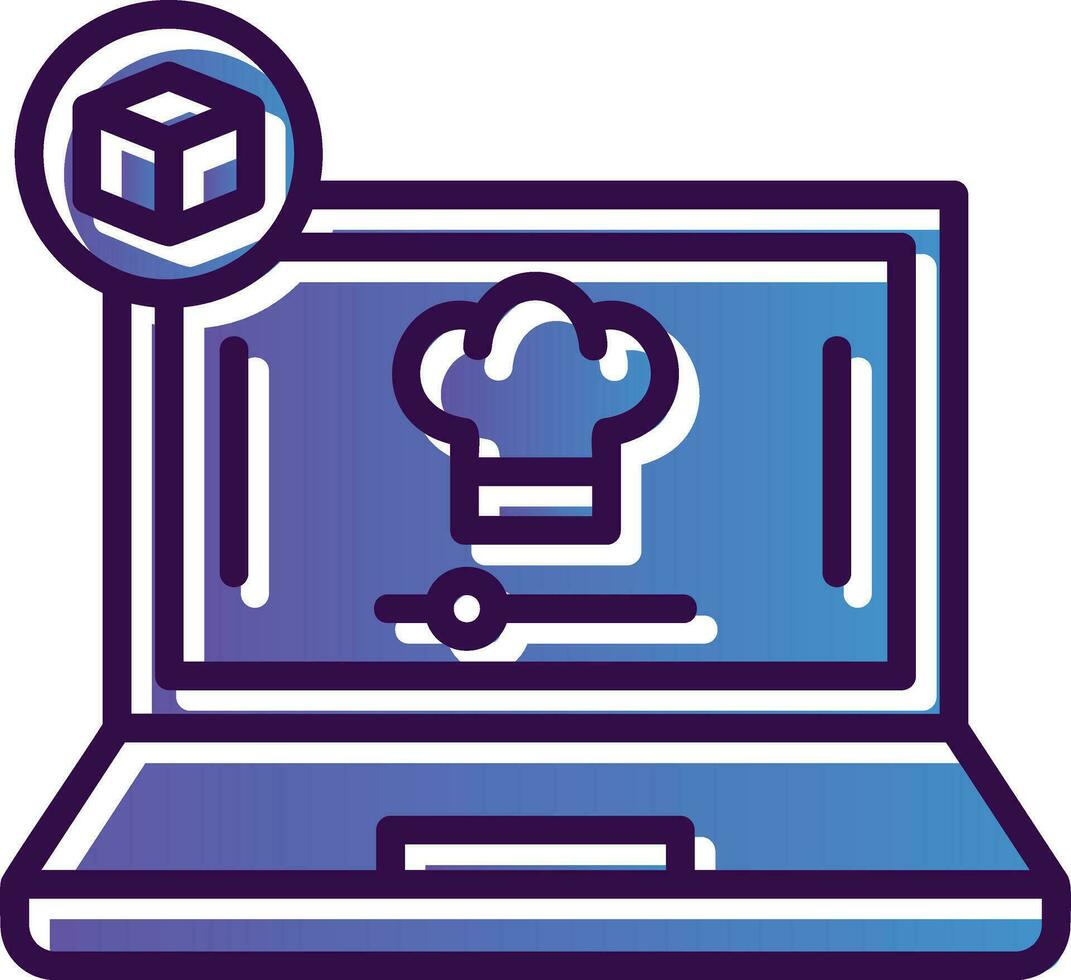 Virtual Cooking Lessons Vector Icon Design