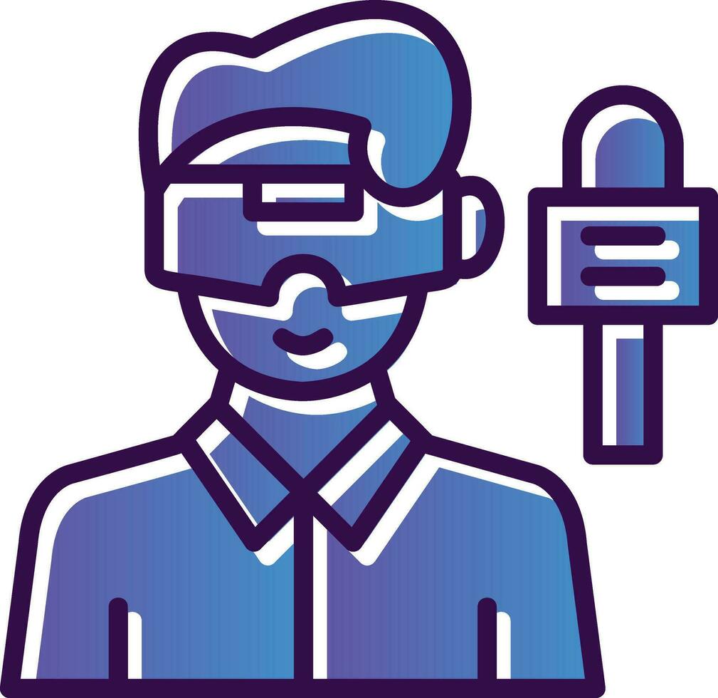 Virtual Reality Journalism Vector Icon Design