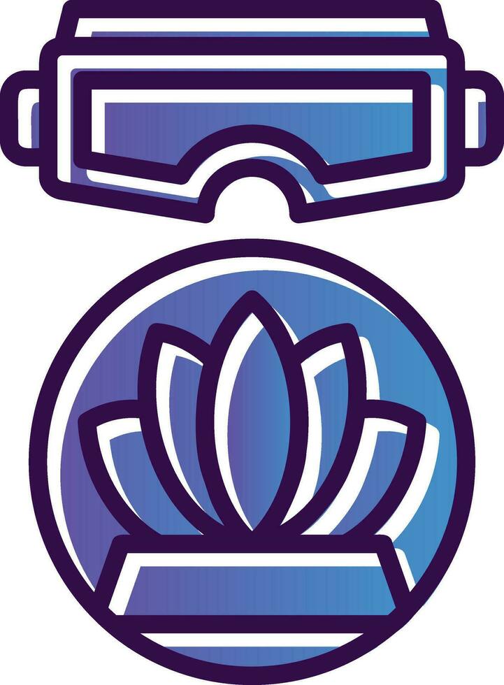 VR Meditation Space Vector Icon Design