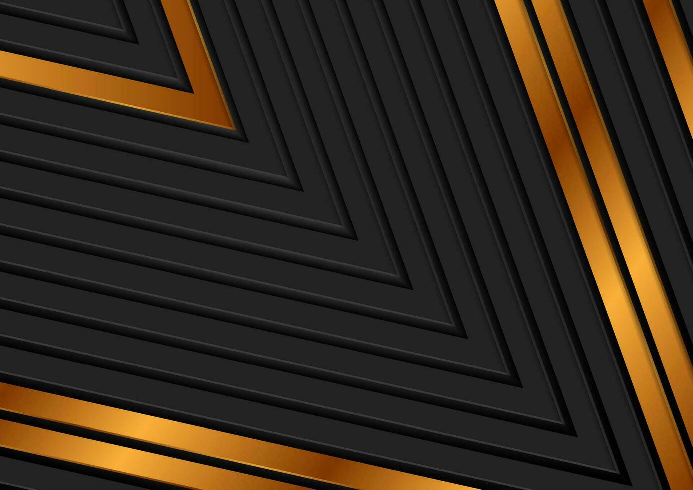 Black and golden arrows abstract tech geometric background vector