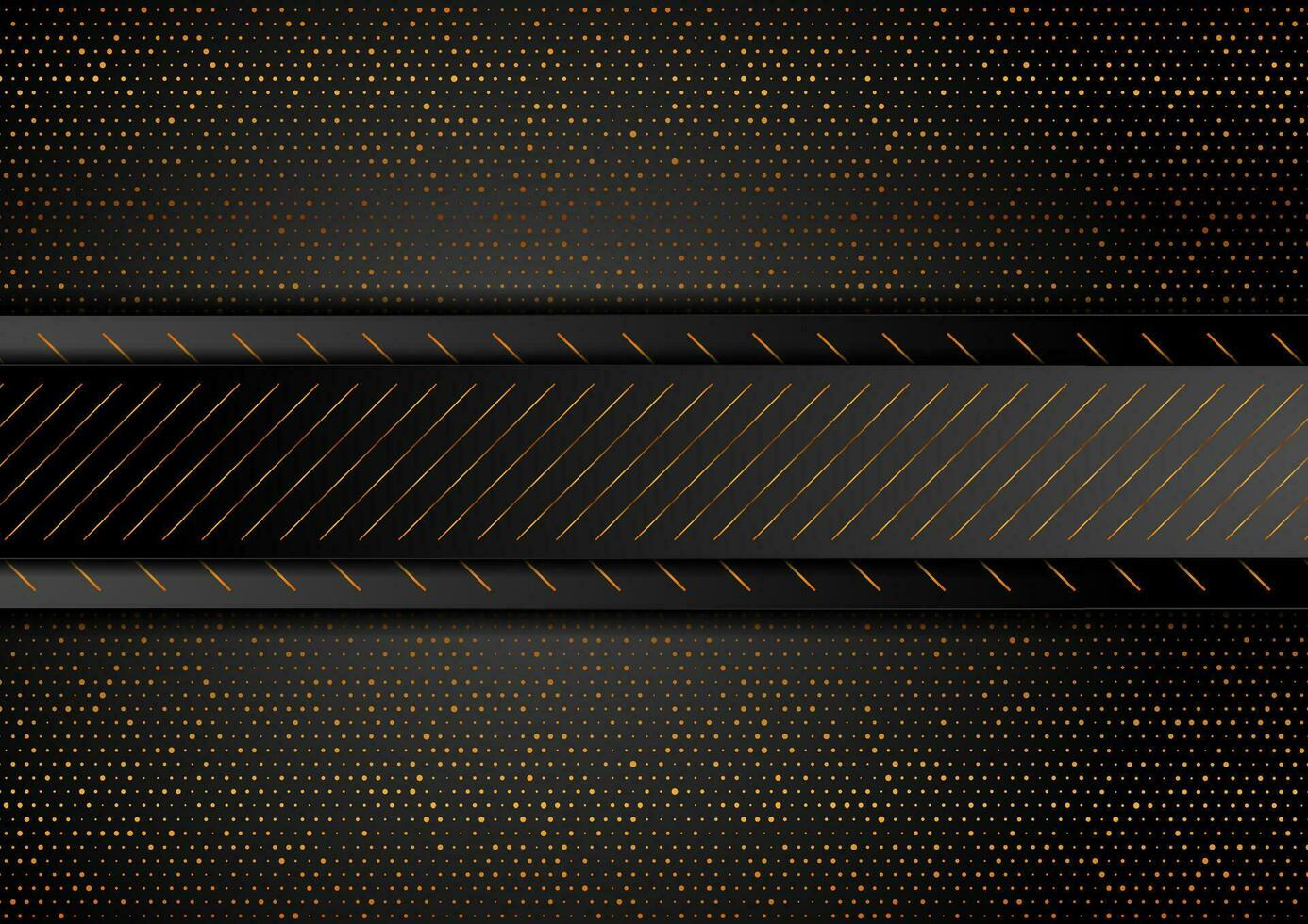 Black and luxury golden abstract background with lines and dots vector