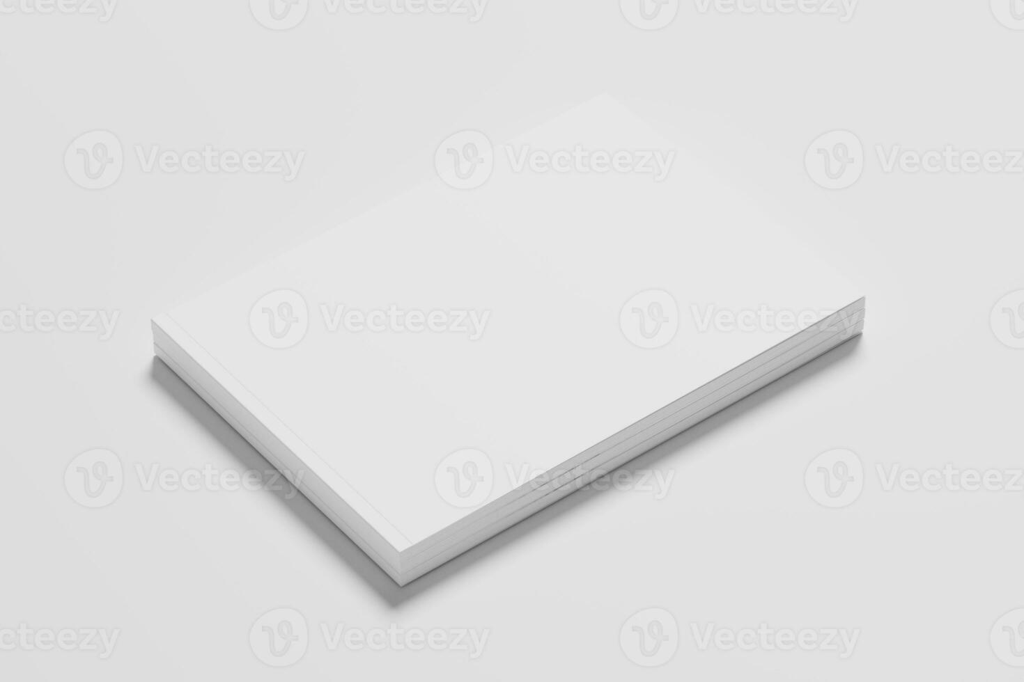 A4 Landscape Horizontal Magazine Brochure 3D Rendering White Blank Mockup photo