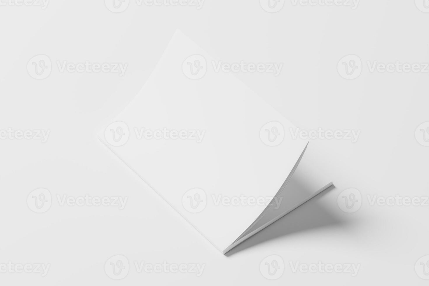 A4 A5 Magazine Brochure 3D Rendering White Blank Mockup photo