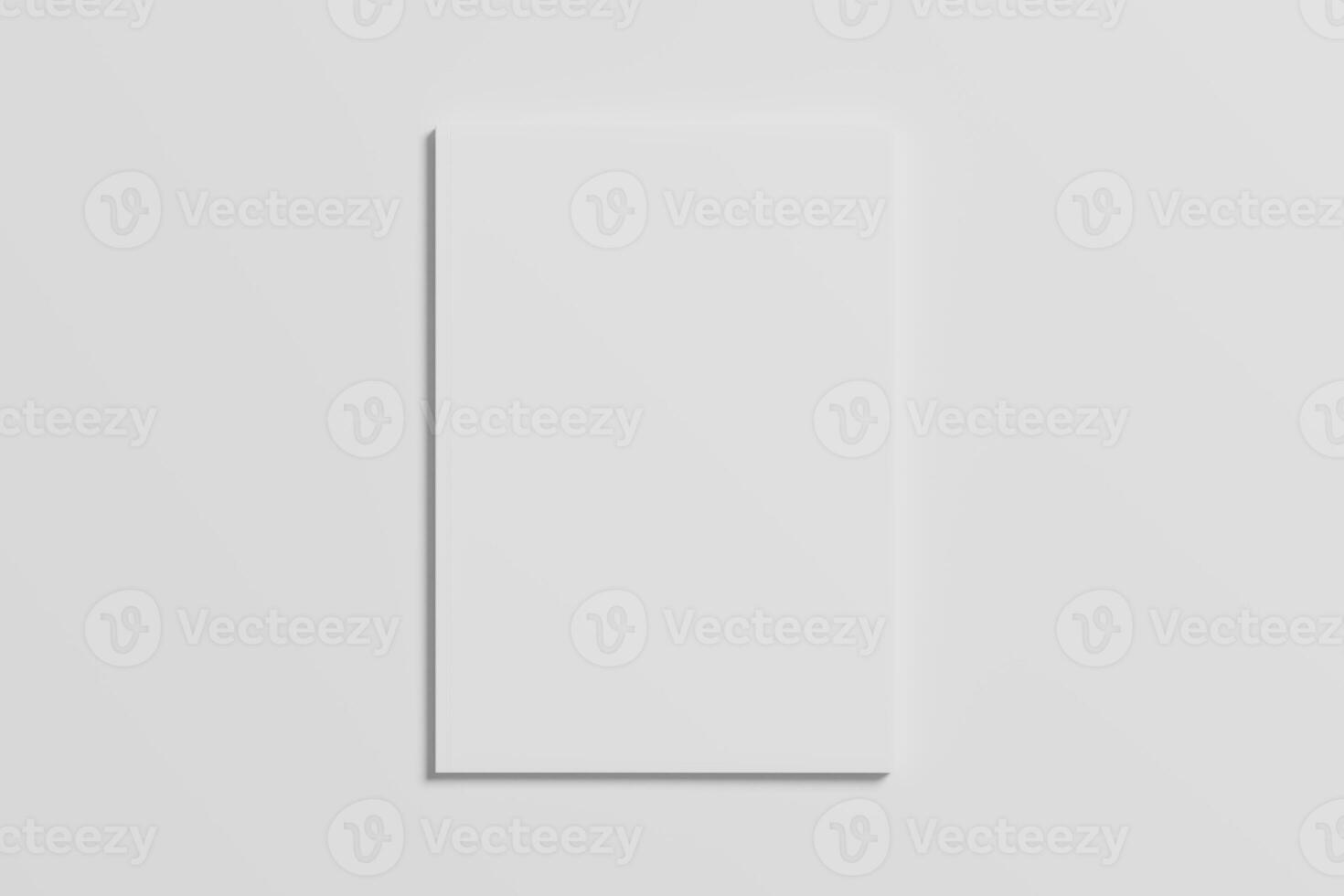 A4 A5 Magazine Brochure 3D Rendering White Blank Mockup photo