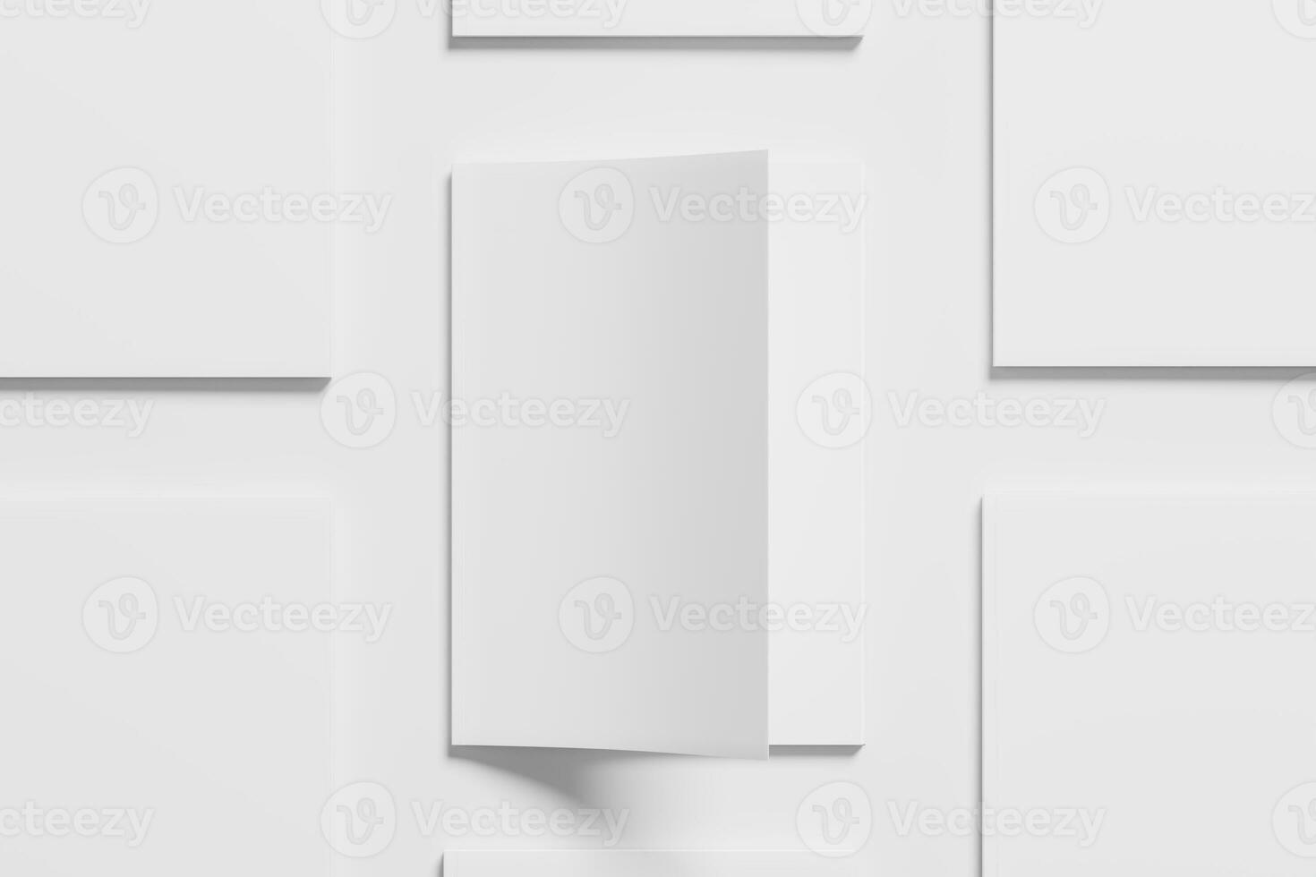 A4 A5 Magazine Brochure 3D Rendering White Blank Mockup photo