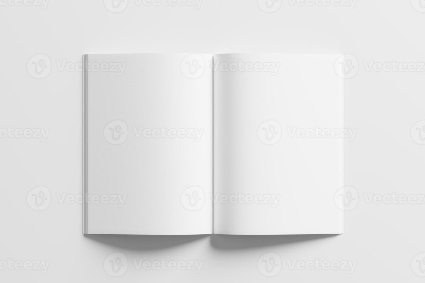 A4 A5 Magazine Brochure 3D Rendering White Blank Mockup photo