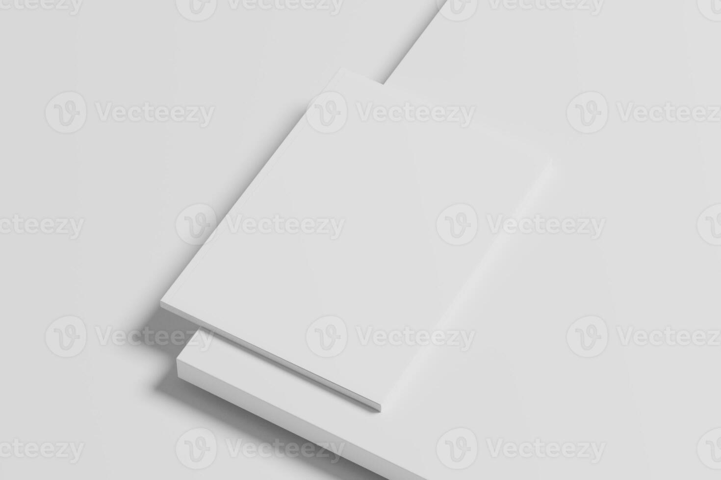 A4 A5 Magazine Brochure 3D Rendering White Blank Mockup photo