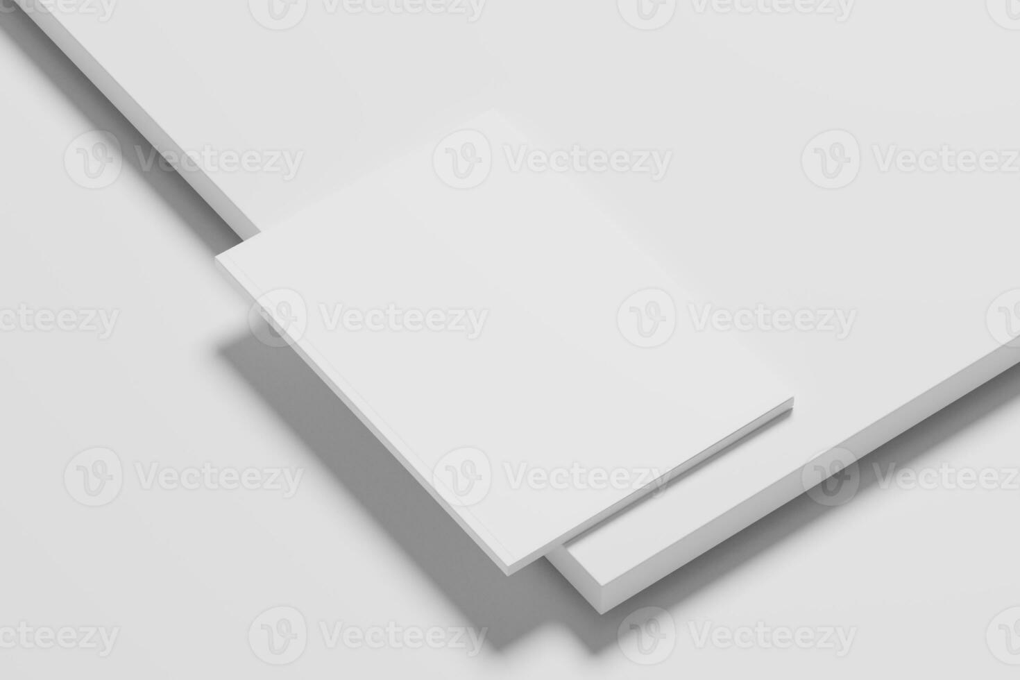 A4 A5 Magazine Brochure 3D Rendering White Blank Mockup photo