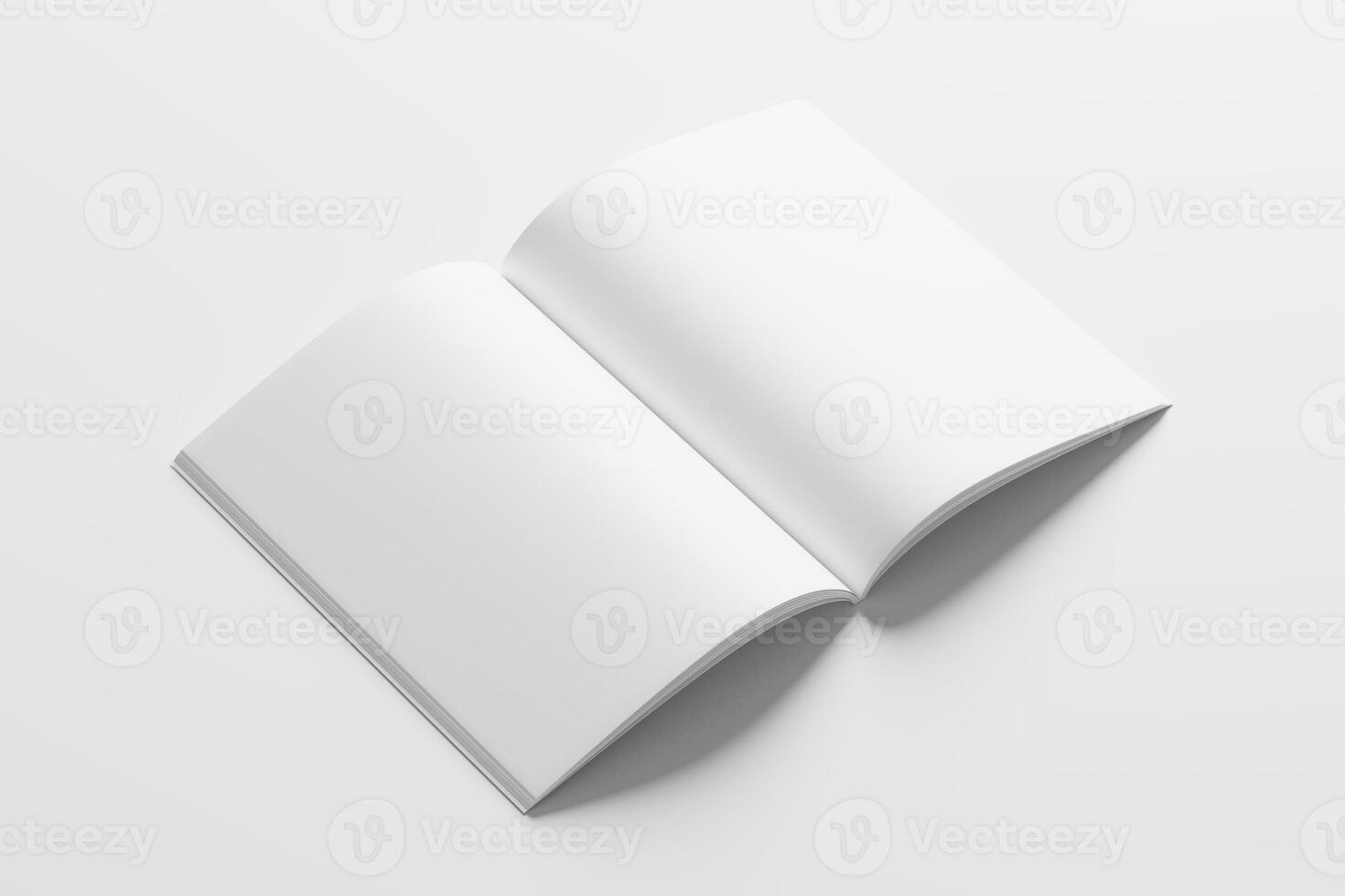 A4 A5 Magazine Brochure 3D Rendering White Blank Mockup photo