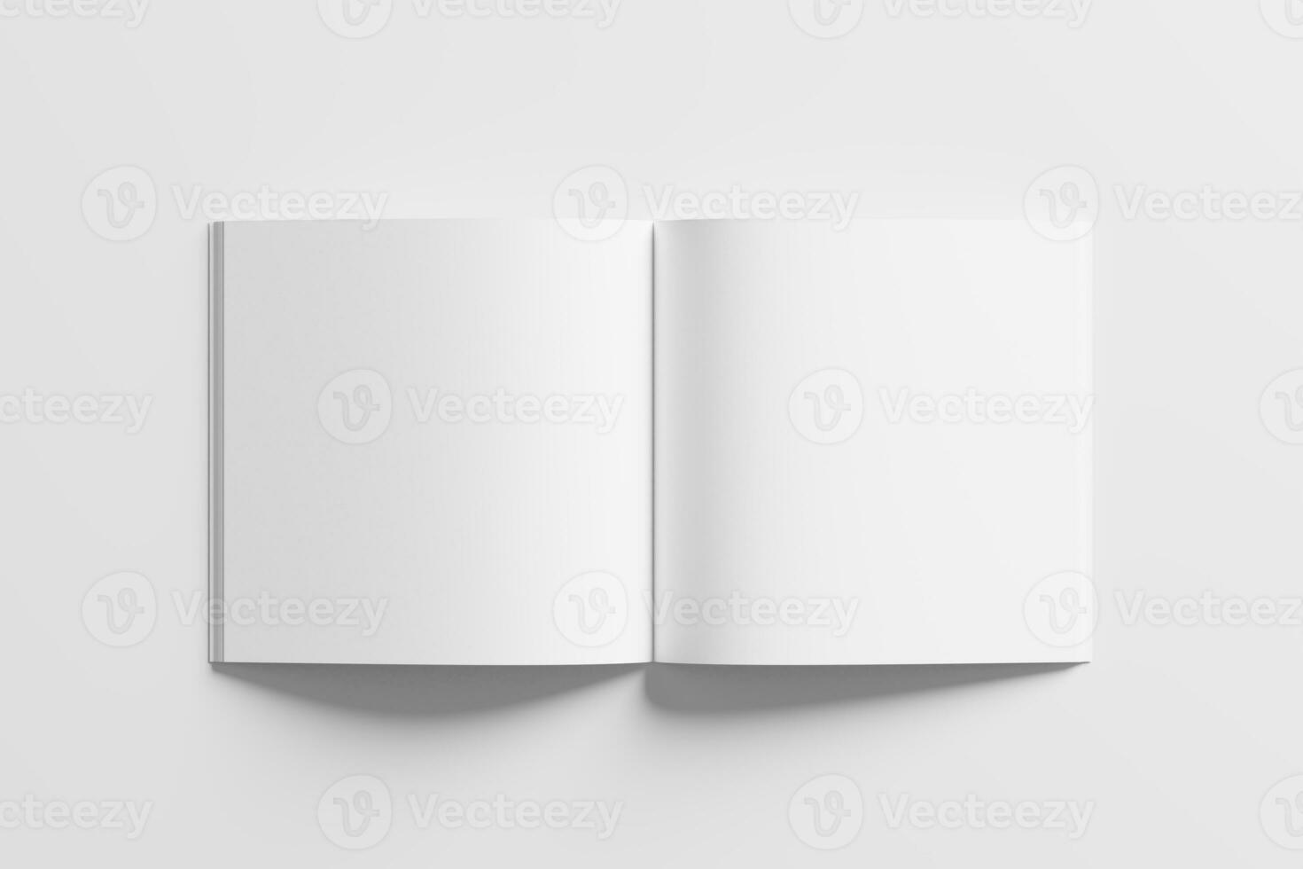 Square Magazine Brochure 3D Rendering White Blank Mockup photo