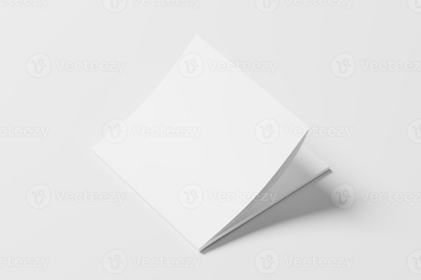 Square Magazine Brochure 3D Rendering White Blank Mockup photo