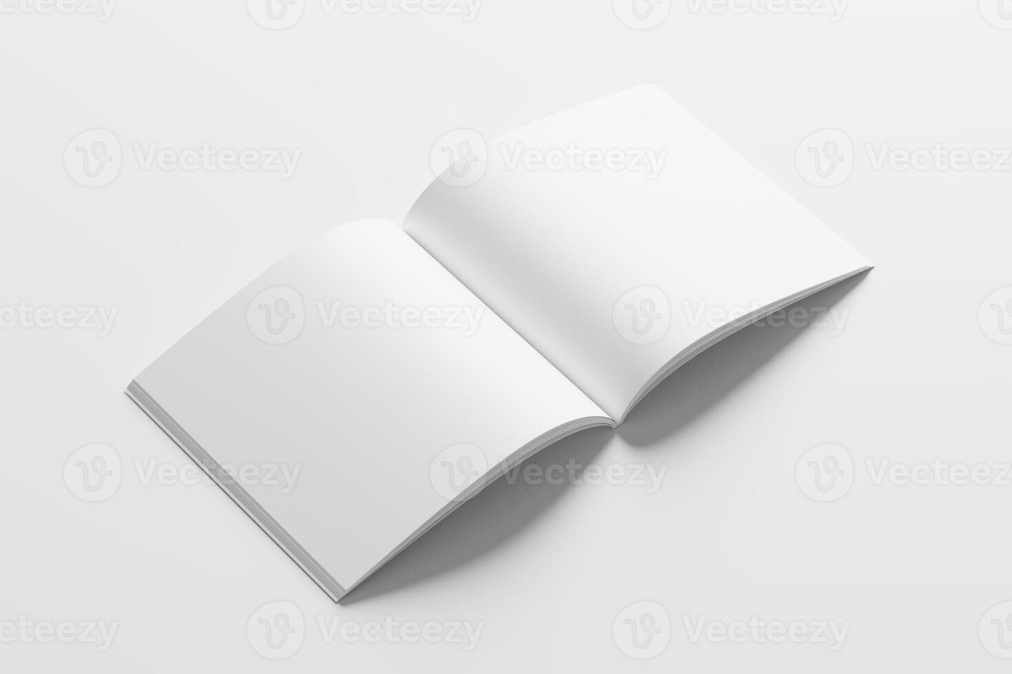 Square Magazine Brochure 3D Rendering White Blank Mockup photo