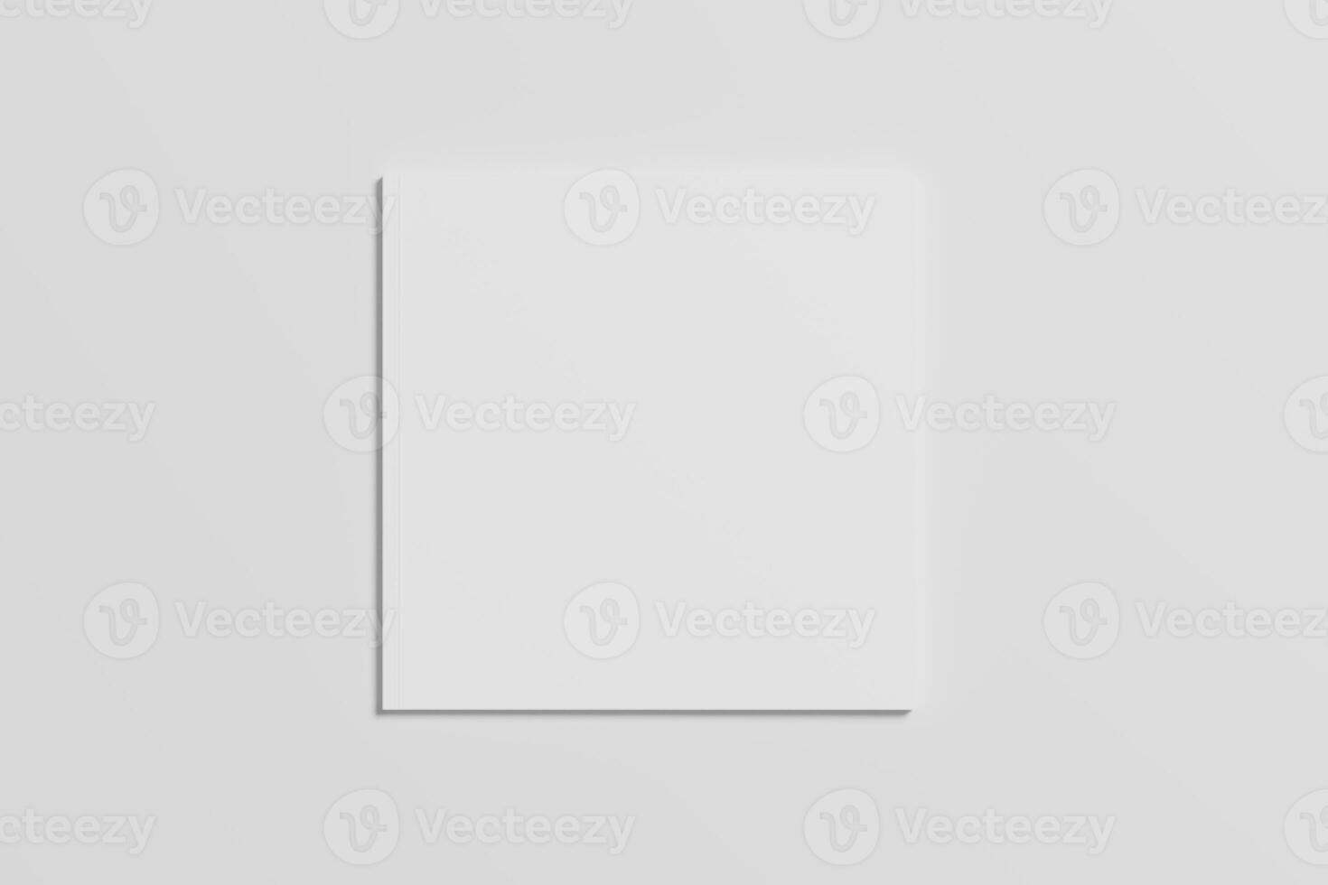 Square Magazine Brochure 3D Rendering White Blank Mockup photo