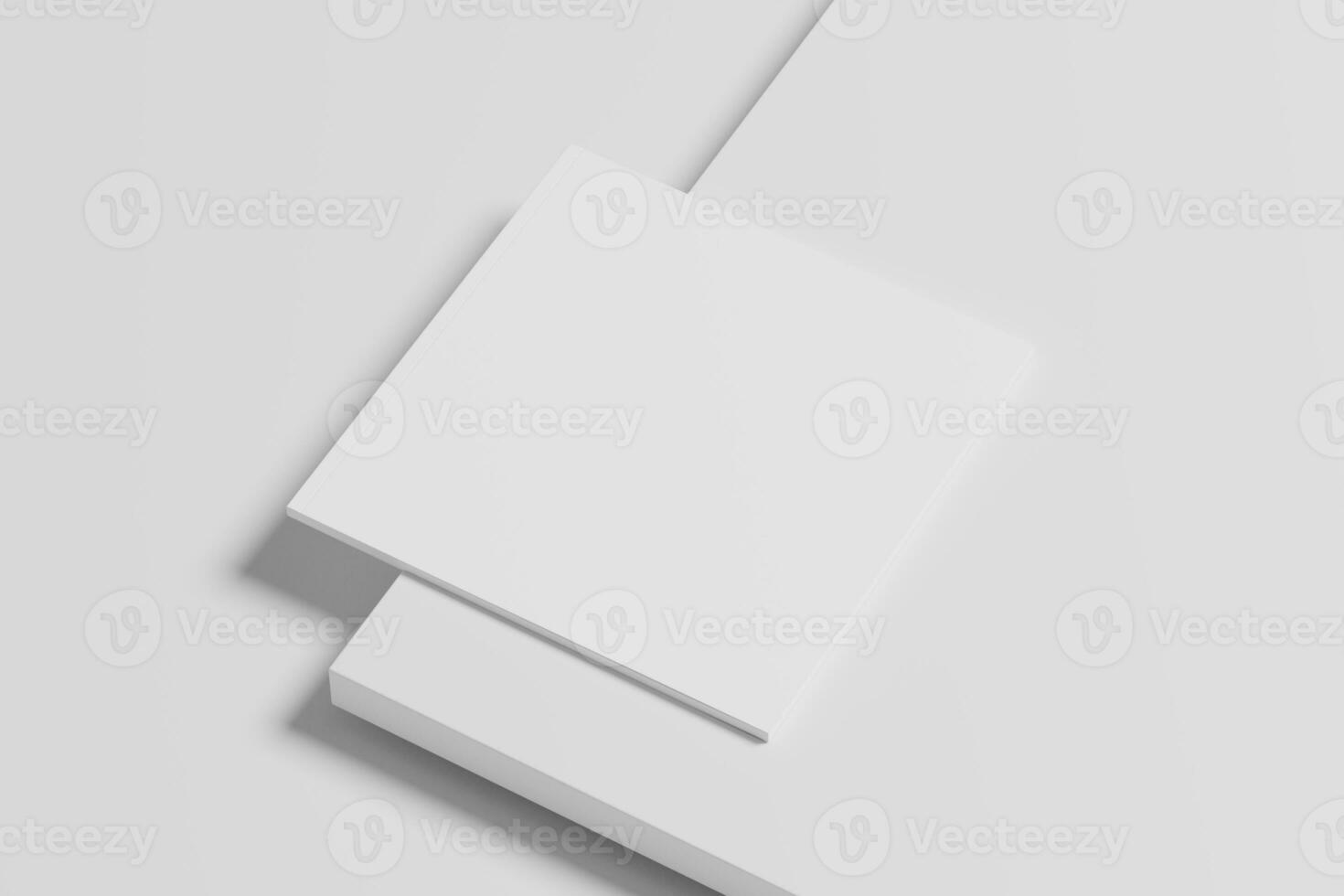 Square Magazine Brochure 3D Rendering White Blank Mockup photo