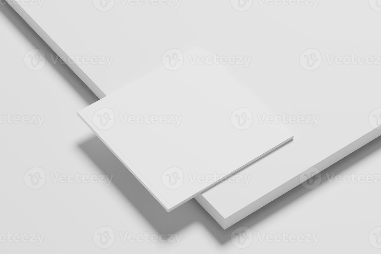 Square Magazine Brochure 3D Rendering White Blank Mockup photo