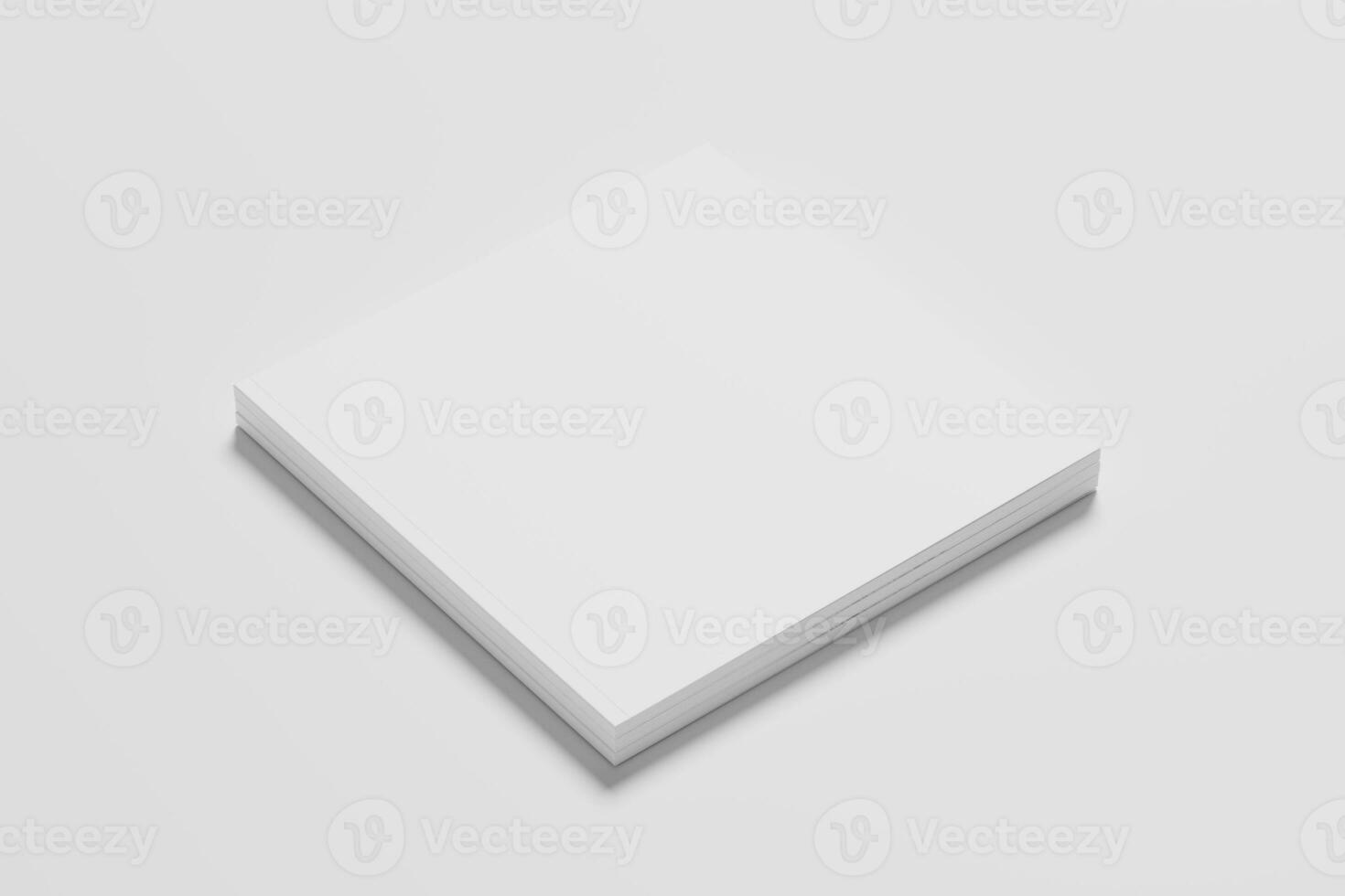 Square Magazine Brochure 3D Rendering White Blank Mockup photo