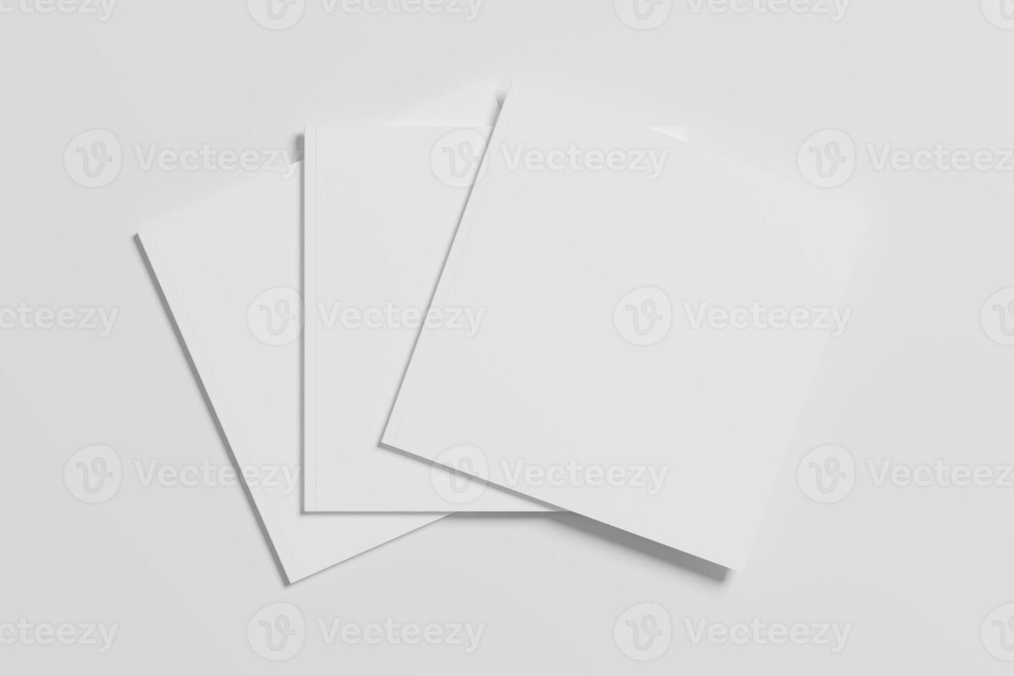Square Magazine Brochure 3D Rendering White Blank Mockup photo