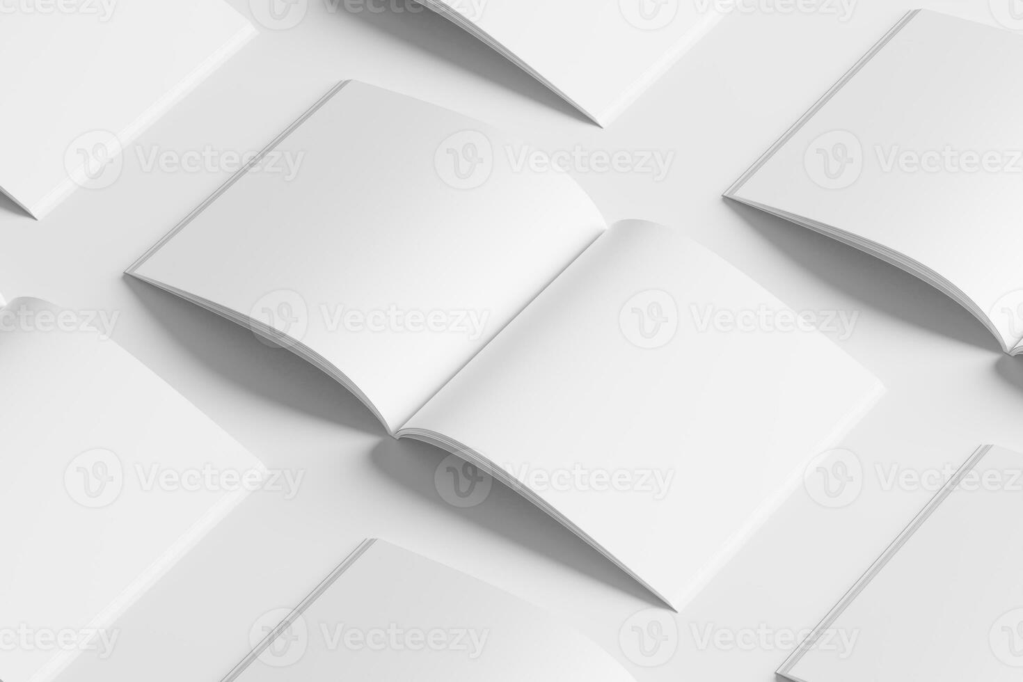Square Magazine Brochure 3D Rendering White Blank Mockup photo