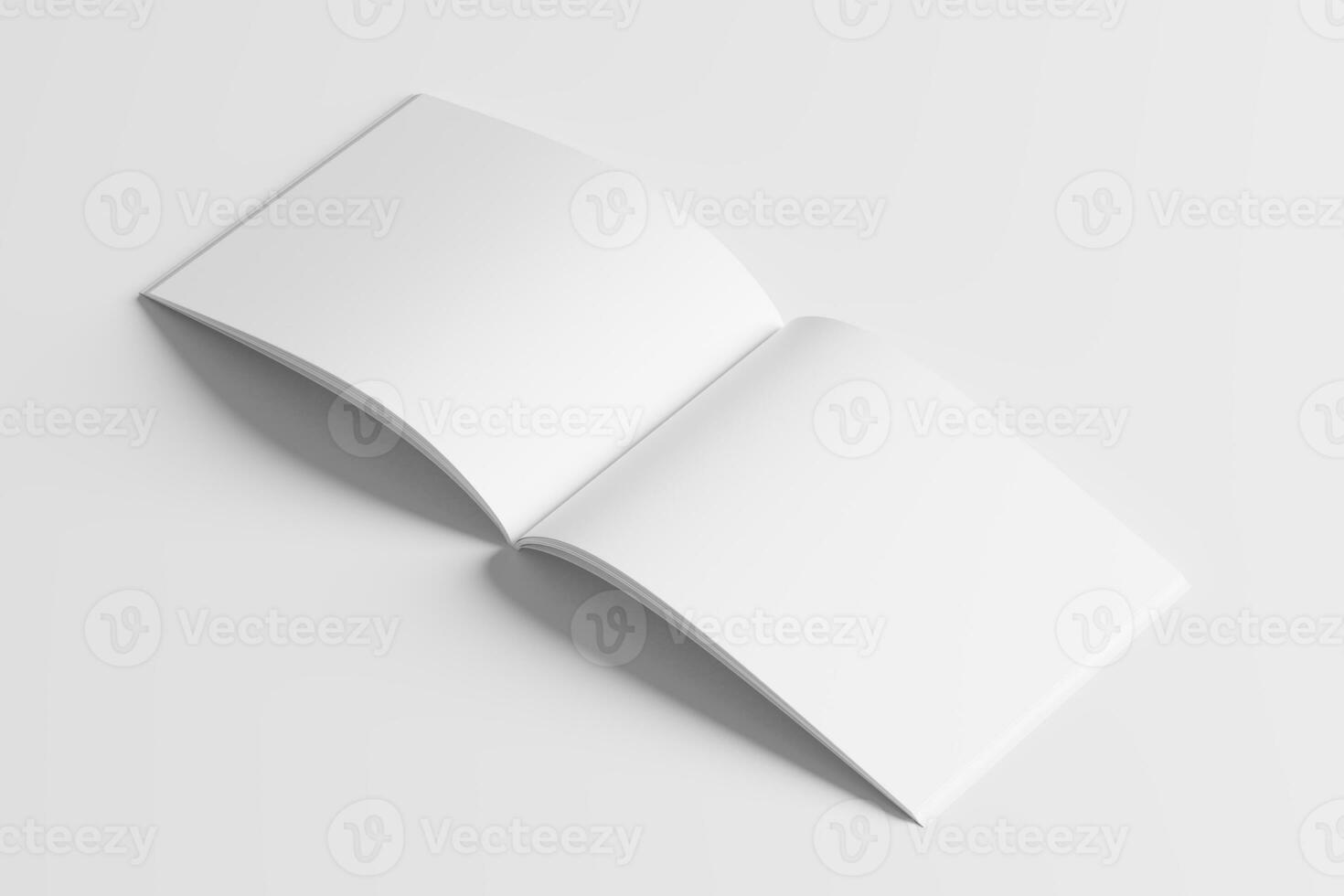 US Letter Landscape Magazine 3D Rendering White Blank Mockup photo