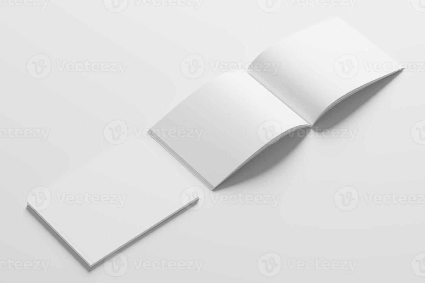 US Letter Landscape Magazine 3D Rendering White Blank Mockup photo