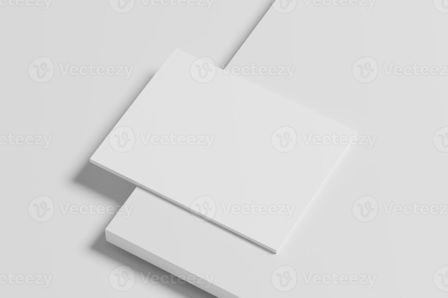 US Letter Landscape Magazine 3D Rendering White Blank Mockup photo