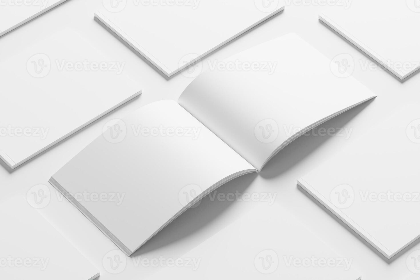 US Letter Landscape Magazine 3D Rendering White Blank Mockup photo