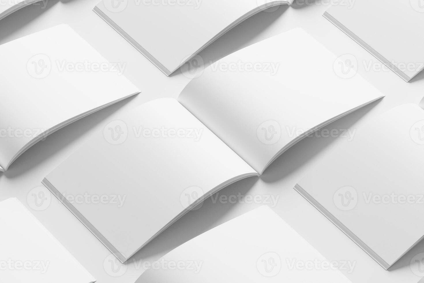 US Letter Landscape Magazine 3D Rendering White Blank Mockup photo