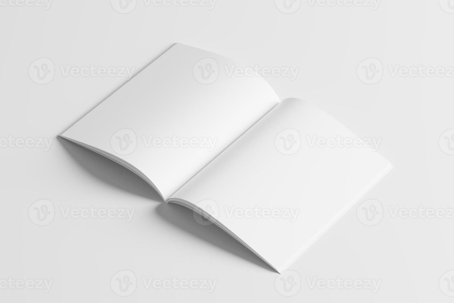 US Letter Size Magazine Brochure 3D Rendering White Blank Mockup photo